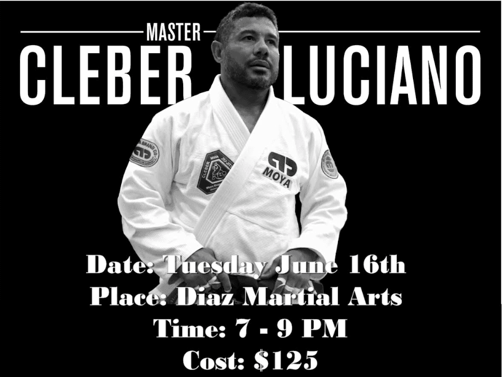 Master Cleber Luciano seminar at Diaz Martial Arts on June 16, 2026