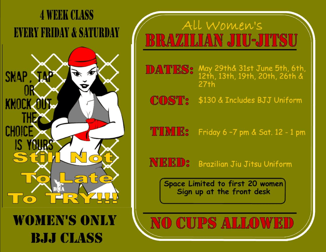 All women's Brazilian Jiu-Jitsu class at Diaz Martial Arts in June 2026